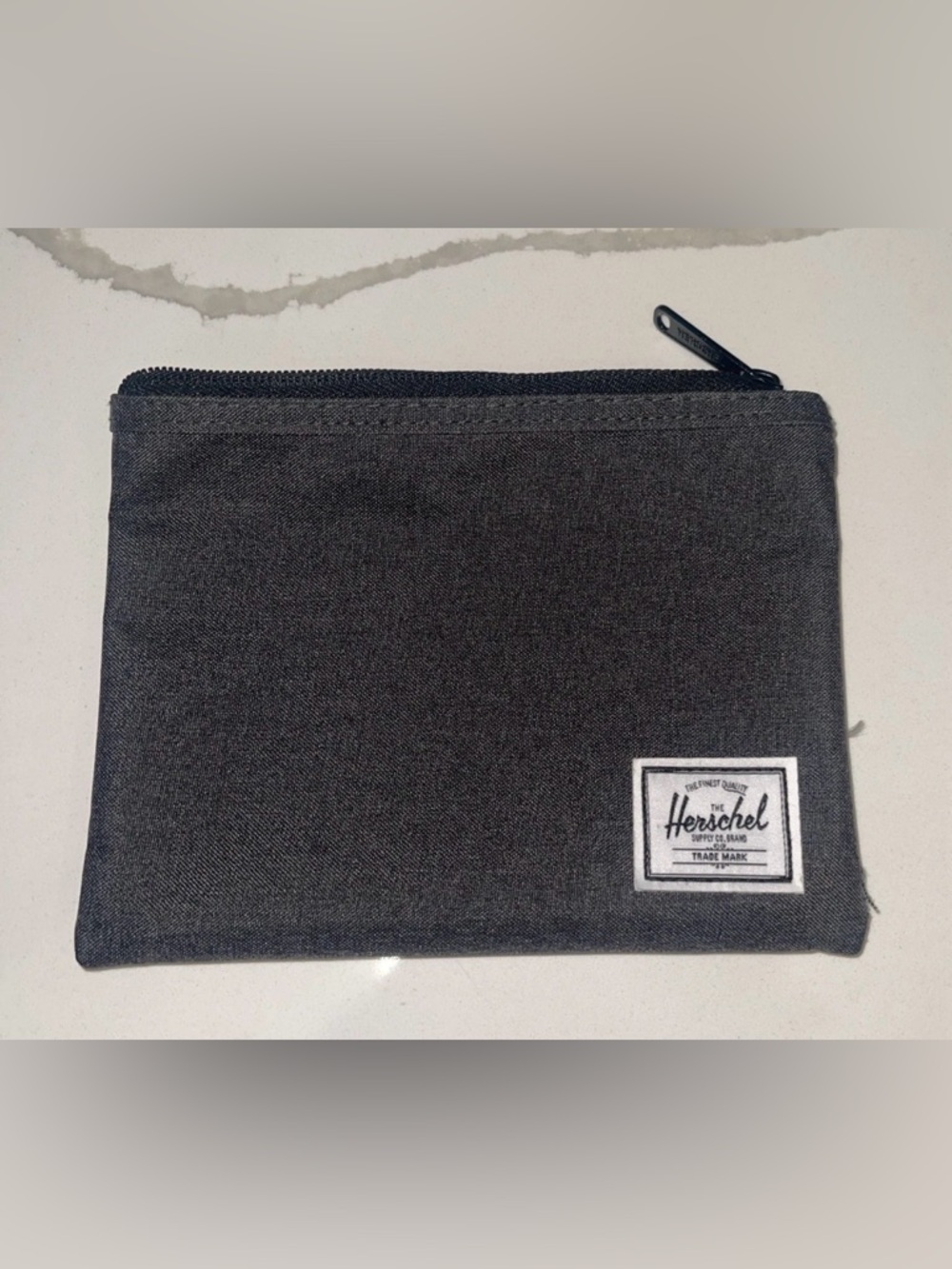 Herschel Dark Gray Nylon Cosmetic Bag Travel Zip